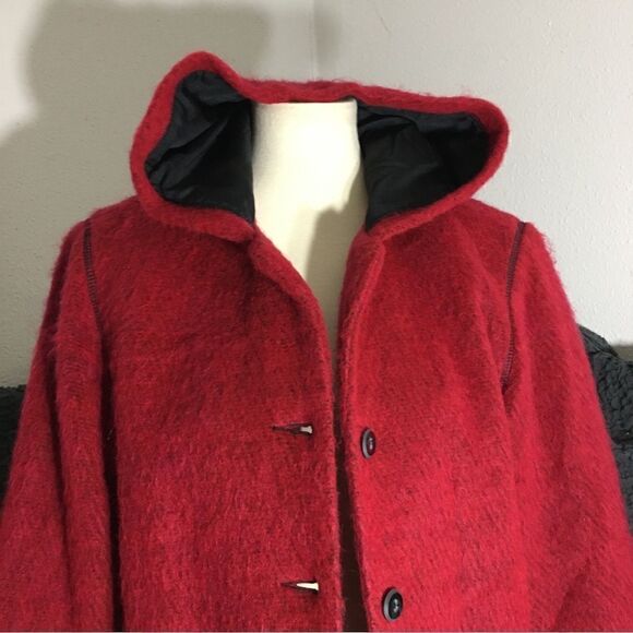 Democracy VTG Red Hooded Jacket Size M - Picture 9 of 11